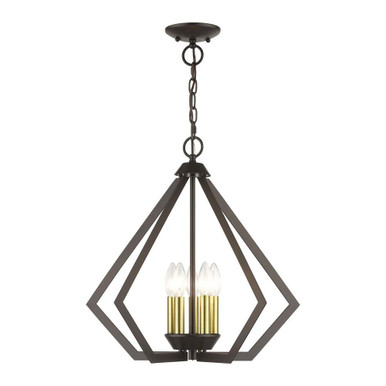 Prism 5 Light Chandelier In Geometric Style 19.5 x 20 Inches Wide by Livex - 40925-92