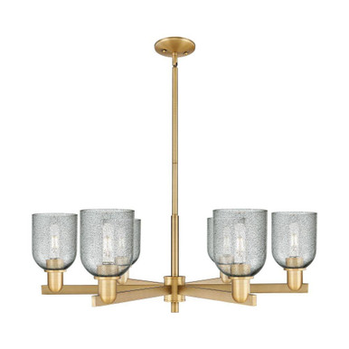 Caledonia 6 Light Charcoal Stem Hung Chandelier 35 Inch Wide by Innovations - 716-6CR-G257