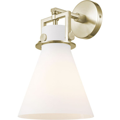 Newton Cone 1 Light Wall Sconce 14.25 Inch and 8 Inch Wide by Innovations - 411-1W-G411-8