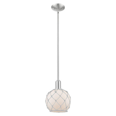 Farmhouse Rope 1 Light StemHung Mini Pendant 10.63 Inch Tall by Innovations - 716-1S-G12-8R