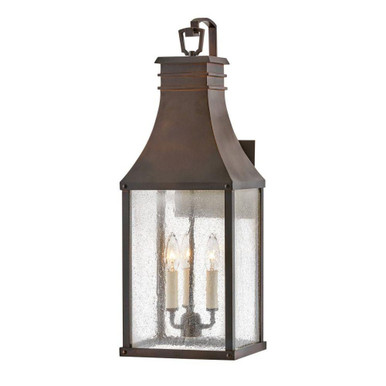 Beacon Hill Three Light Outdoor Candle Style Wall Lantern by Hinkley - 17465BLC