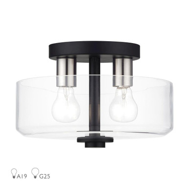 Whitworth 2 Light 12.25 Inch Wide Semi Flush Mount by Livex - 46122