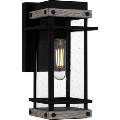 Strader 1 Light Outdoor Wall Lantern 11.5 Inch Tall by Quoizel - SAD8405MBK