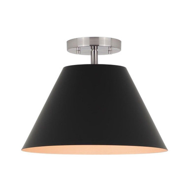 Talia 1 Light 12.5 Inch Wide Semi Flush Mount by Canarm Inc - ISF1076A01BKN