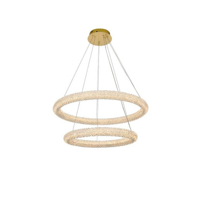 Bowen 216W 2 LED Chandelier 12 Inches Tall and 32 Inches Wide by Elegant  - 3800G32SG