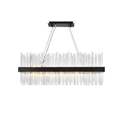 Dallas 20 Light Rectangular Chandelier 13.5 x 12 Inches Wide by Elegant  - 3000G36BK