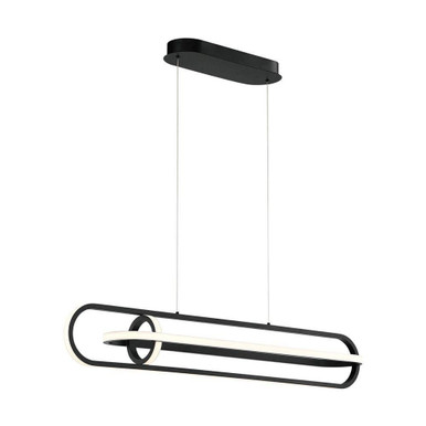 Demark 1 Light Linear Chandelier with Overlapping LED Rings by Eurofase - 37039