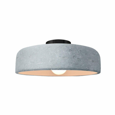 Radiance 1 Light Medium Spire Concrete Semi Flush Mount by Justice Design - CER-6343-CONC