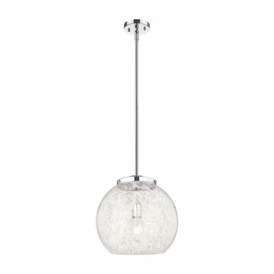 White Mouchette 1 Light Stem Hung Pendant by Innovations 221-1S-G1216-14 - 221-1S-G1216-14