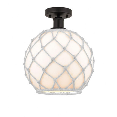 Farmhouse Rope 1 Light 10 Inch Wide Semi Flush Mount by Innovations - 616-1F-G12-10R