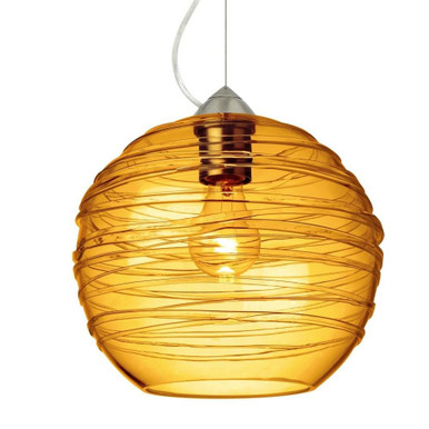 Wave 10 1 Light Small Cord Pendant 10 Inch Tall by Besa - 1KX-4627