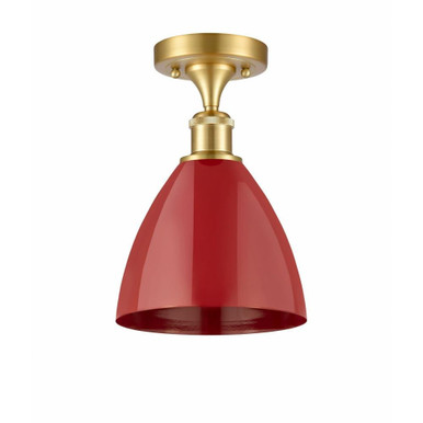 Plymouth Dome 1 Light 7.5 Inch Wide Steel Semi Flush Mount by Innovations - 516-1C-PLYM-75