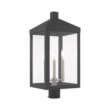 Nyack 3 Light Outdoor Post Top Lantern 10.5 x 24 Inches by Livex  - 20586