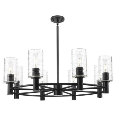 Crown Point 8 Light Stem Hung Chandelier 10.38 Inch Tall by Innovations - 434-8CR-G434-7