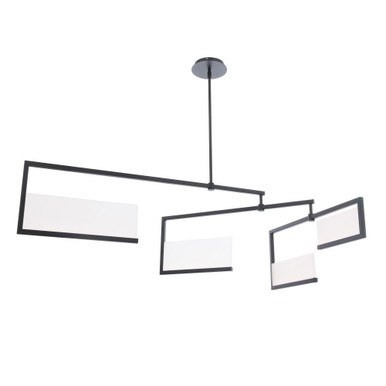 Quartet 28W 4 LED Linear Pendant 15 Inch Tall and 1 Inch Wide by dweLED - PD-29256-BK