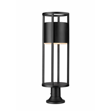 Luca 11W 1 LED Outdoor Pier Mount Light with Round Base by Z-Lite - 517PHB-553PM-BK-LED