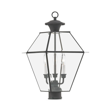 Westover 3 Light Outdoor Post Top Lantern 12 x 22 Inches by Livex - 2384