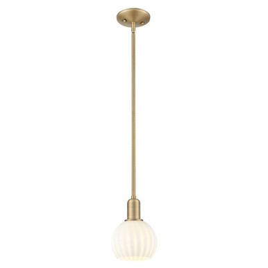 White Venetian 1 Light Stem Hung Mini Pendant 8.63 Inch Tall by Innovations - 716-1S-G1217-6