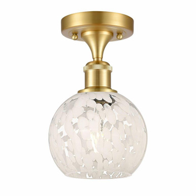 White Mouchette 1 Light 6 Inch Wide Modern Semi Flush Mount by Innovations - 516-1C-G1216-6