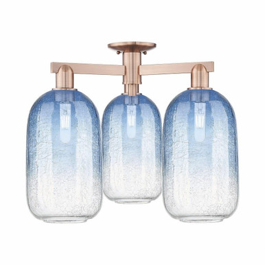 Brookhaven Cloche 3 Light Semi Flush Mount 24.5 Inch Wide by Innovations - 716-3F-G482-7