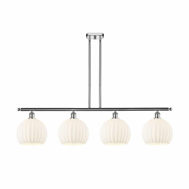 White Venetian 4 Light Stem Hung Oversized Island Pendant by Innovations - 516-4I-G1217-10