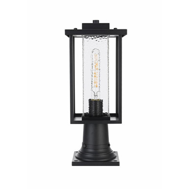 Philip 1 Light Outdoor Post Mount 17 Inch Tall and 7 Inch Wide by Elegant - OD307P17BK