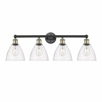 Bristol Glass 4 Light Industrial Vanity Light by Innovations - 616-4W-BG