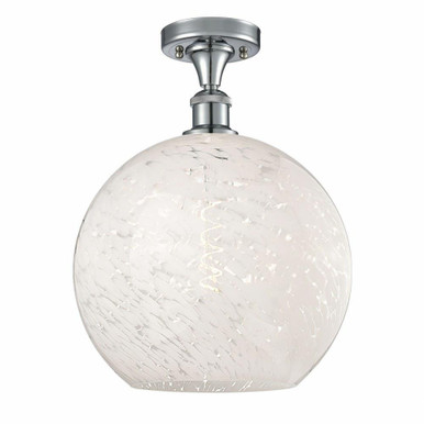 White Mouchette 1 Light 12 Inch Wide Modern Semi Flush Mount by Innovations - 516-1C-G1216-12