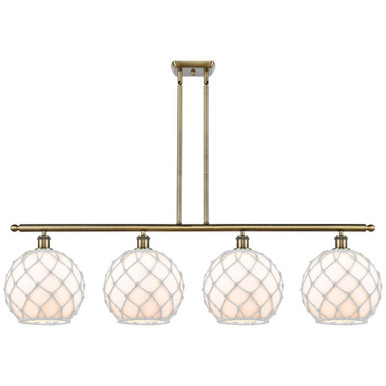 Farmhouse Rope 4 Light Stem Hung Island 12.5 X 48.25 Inch by Innovations - 516-4I-G12-10R