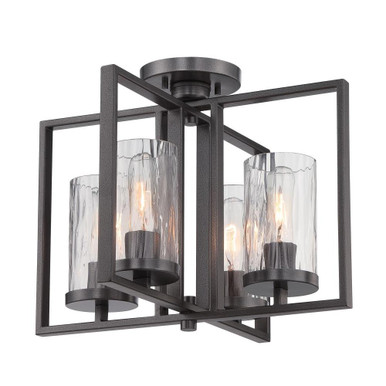 Elements 1 Light 17 Inch Wide Semi Flush Mount by Designers Fountain - 86511-cha