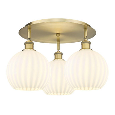 White Venetian 3 Light 19.75 Inch Wide Flush Mount by Innovations - 516-3C-G1217-8