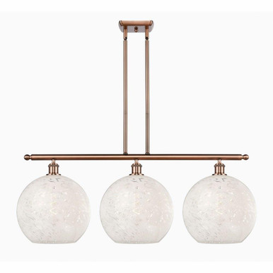 White Mouchette 3 Steel Stem Hung Oversized Island Pendant by Innovations - 516-3I-G1216-12
