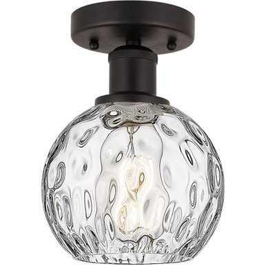 Athens Water Glass 1 Light Semi Flush Mount 10 X 6 Inch Wide by Innovations - 616-1F-G1215-6