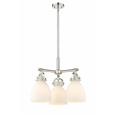 Newton Bell 3 Light Large Stem Hung Pendant 15.88 Inch Tall by Innovations - 410-3CR-G412-7