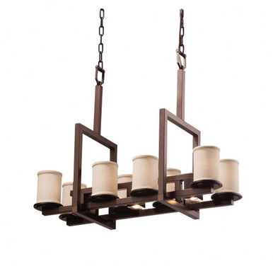 Textile Dakota 8 Light Mini Chandelier by Justice Design - FAB-8718-10-CREM