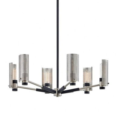 Pilsen 6 Light Chandelier 14.5 Inches Tall and 30 Inches Wide by Troy - F7116-SFB/SN