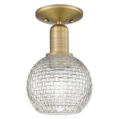 Athens 1 Light Basketweave Semi Flush Mount 9.63 Inch Tall by Innovations - 716-1C-G122C-6