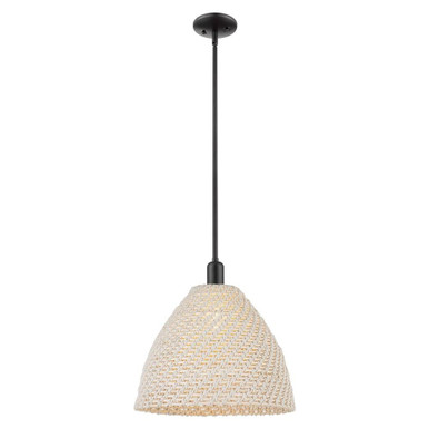 Natural Ballston Dome 1 Light Stem Mini Pendant 15.75 Inch by Innovations - 716-1S-NBD-16