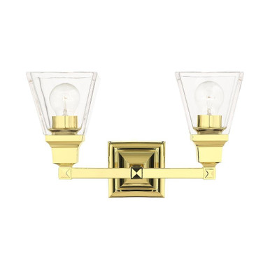 Mission 2 Light Vanity Light 15 Inch Wide by Livex - 17172