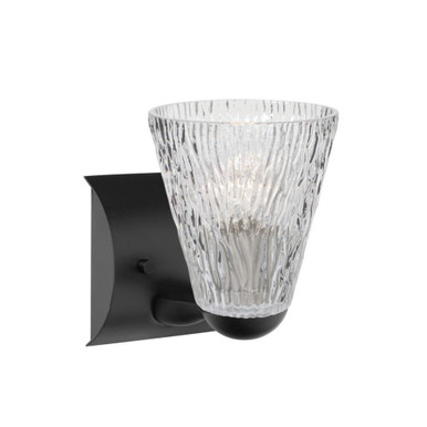 Nico 5 1 Light Steel Wall Sconce by Besa - 1WZ-NICO5-BK