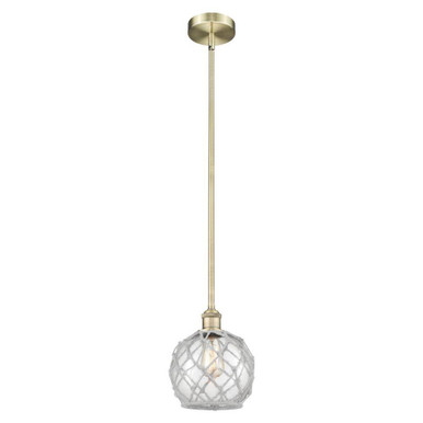 Farmhouse Rope 1Light Edison Stem Hung Mini Pendant 9.5 Inch by Innovations - 616-1S-G12-8R