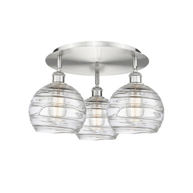 Athens Deco Swirl 3 Light Semi Flush Mount 11.88 X 19.75 by Innovations - 516-3C-G1213-8
