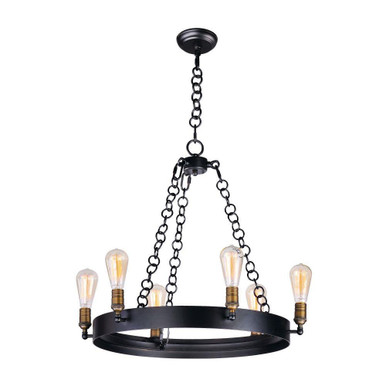 Noble 6 Light Medium Chandelier by Maxim - 26273BKNAB