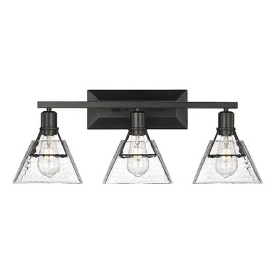 Kepler 3 Light Vanity Light by Golden - 3308-BA3 BLK-WTG