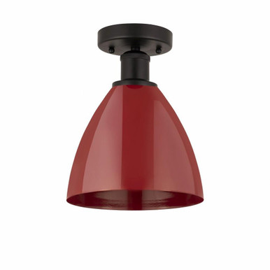 Plymouth Dome 1 Light 7.5 Inch Wide Brass Semi Flush Mount by Innovations - 616-1F-PLYM-75