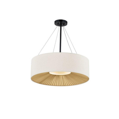 Textile 6 Light Large Pendant by Justice Design - FAB-9572-CREM-MBLK