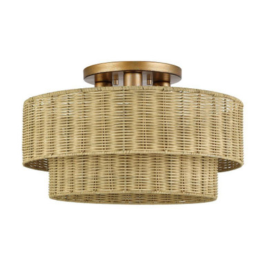 Weavington 3 Light Large Semi Flush Mount 10.5 Inch X 18 Inch Wide by Livex - 60048