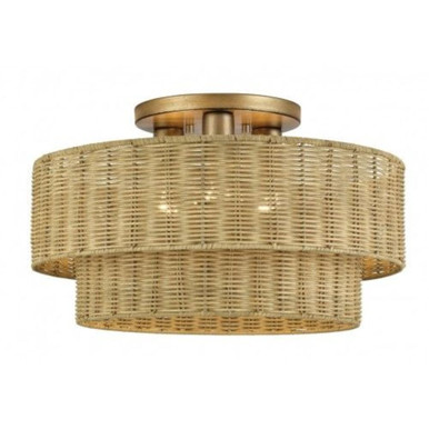 Weavington 3 Light Large Semi Flush Mount 10.5 Inch X 18 Inch Wide by Livex - 60048