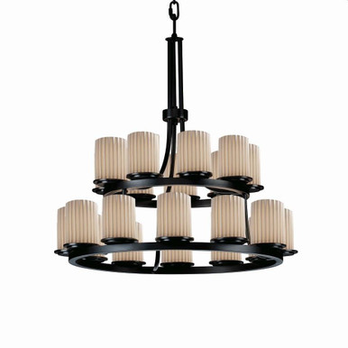 Limoges Dakota 21 Light Large 2 Tier Chandelier by Justice Design - POR-8767-10-PLET