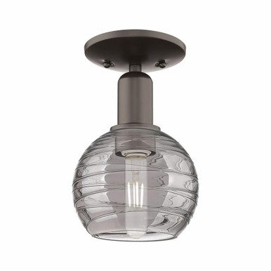 Athens Deco Swirl 1 Light Semi Flush Mount 11 Inch Tall by Innovations - 716-1C-G1213-6